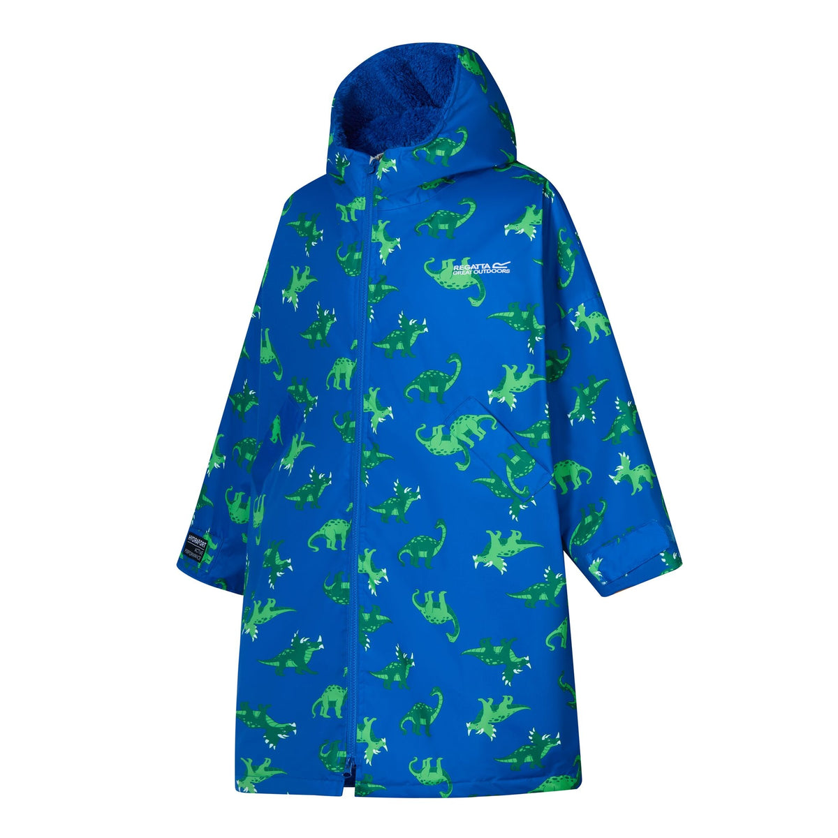Olympian Blue - Side - Regatta Childrens-Kids Dinosaur All-Over Print Changing Robe