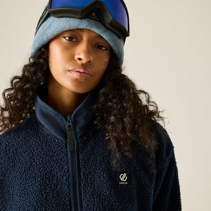 Navy - Pack Shot - Dare 2B Womens-Ladies Zephyr Borg Fleece Jacket