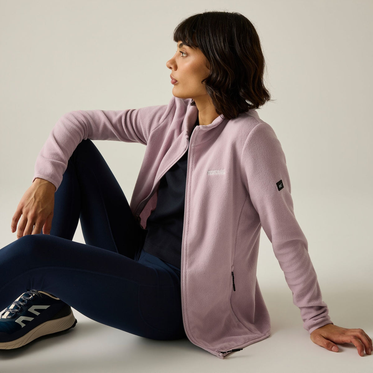 Powder Lilac - Close up - Regatta Womens-Ladies Harrow Fleece Jacket