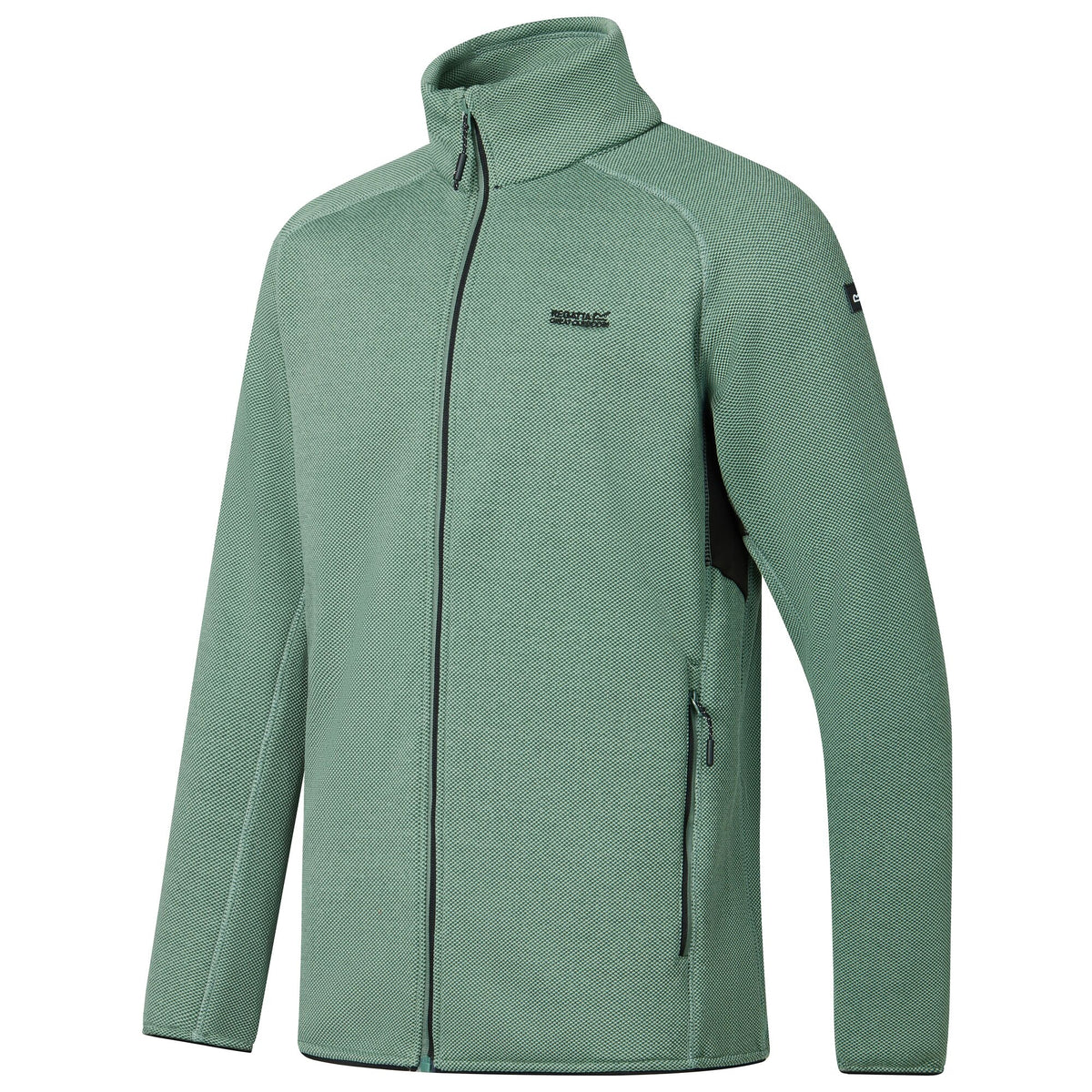 Dark Forest Green-Black - Side - Regatta Mens Rike Full Zip Fleece Jacket