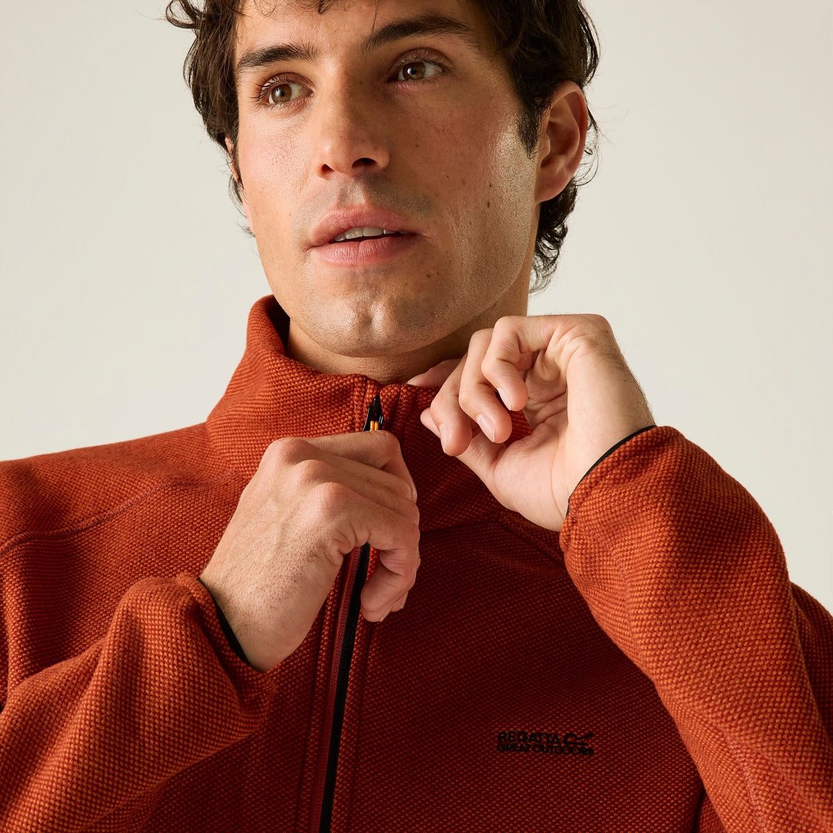 Rooibos Tea-Black - Pack Shot - Regatta Mens Rike Full Zip Fleece Jacket