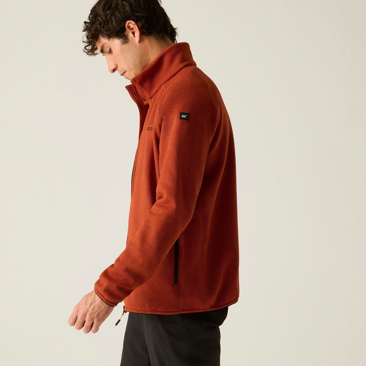 Rooibos Tea-Black - Close up - Regatta Mens Rike Full Zip Fleece Jacket