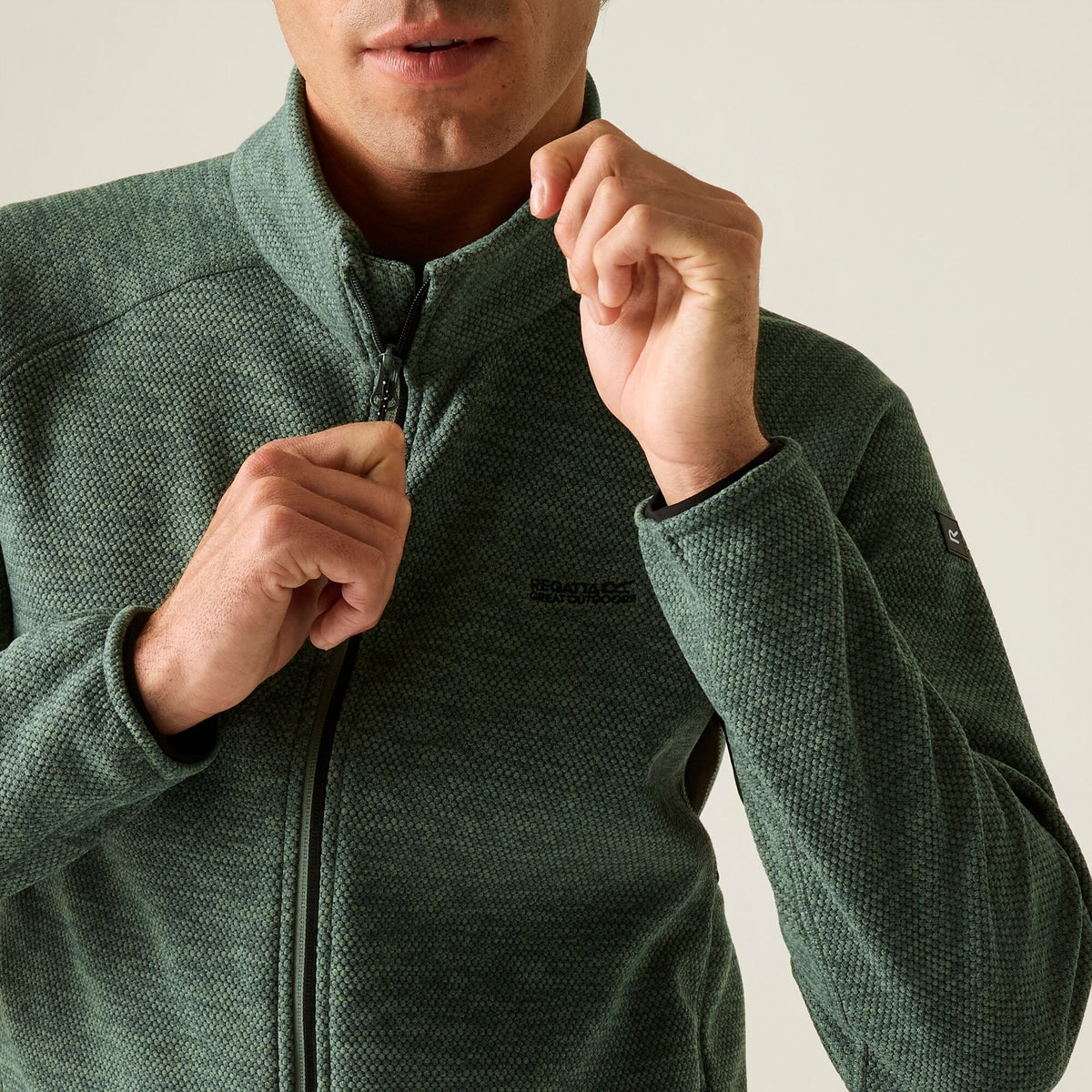 Dark Forest Green - Pack Shot - Regatta Mens Harrow Full Zip Fleece Jacket