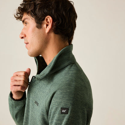 Dark Forest Green - Close up - Regatta Mens Harrow Full Zip Fleece Jacket