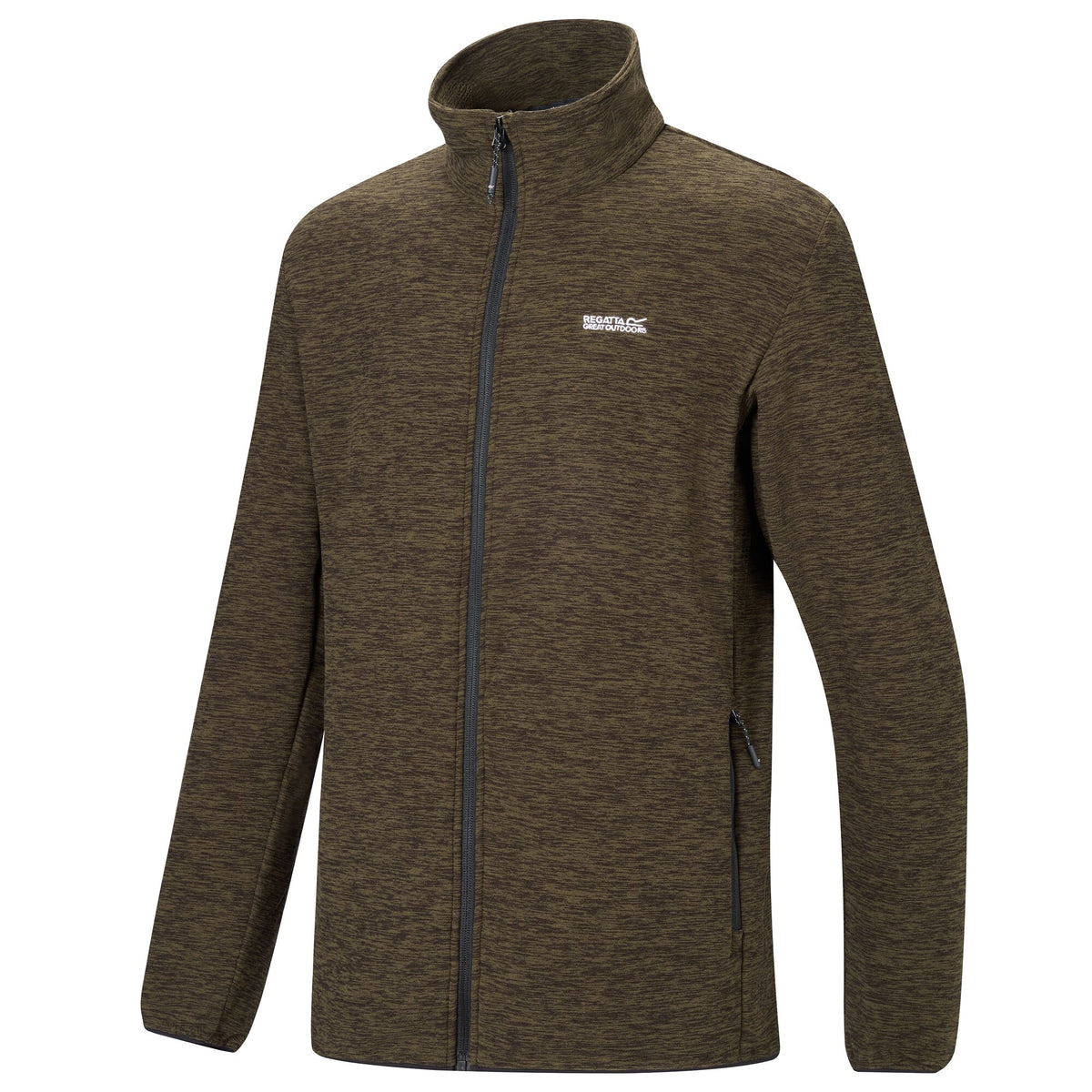 Dark Khaki - Side - Regatta Mens Harrow Full Zip Fleece Jacket