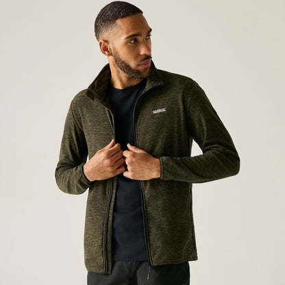 Dark Khaki - Close up - Regatta Mens Harrow Full Zip Fleece Jacket