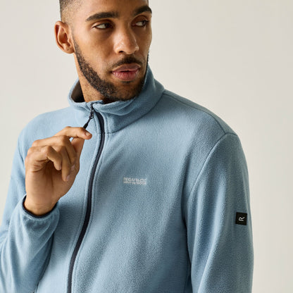 Dusky Blue - Pack Shot - Regatta Mens Harrow Full Zip Fleece Jacket