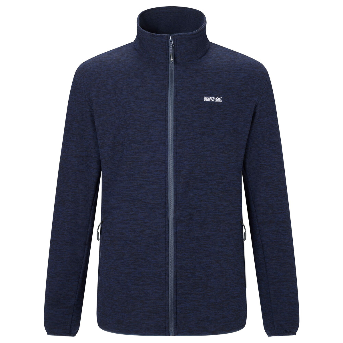 Navy Marl - Front - Regatta Mens Harrow Full Zip Fleece Jacket