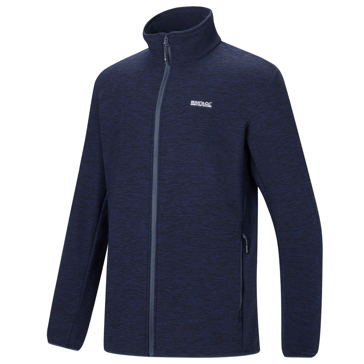 Navy Marl - Side - Regatta Mens Harrow Full Zip Fleece Jacket