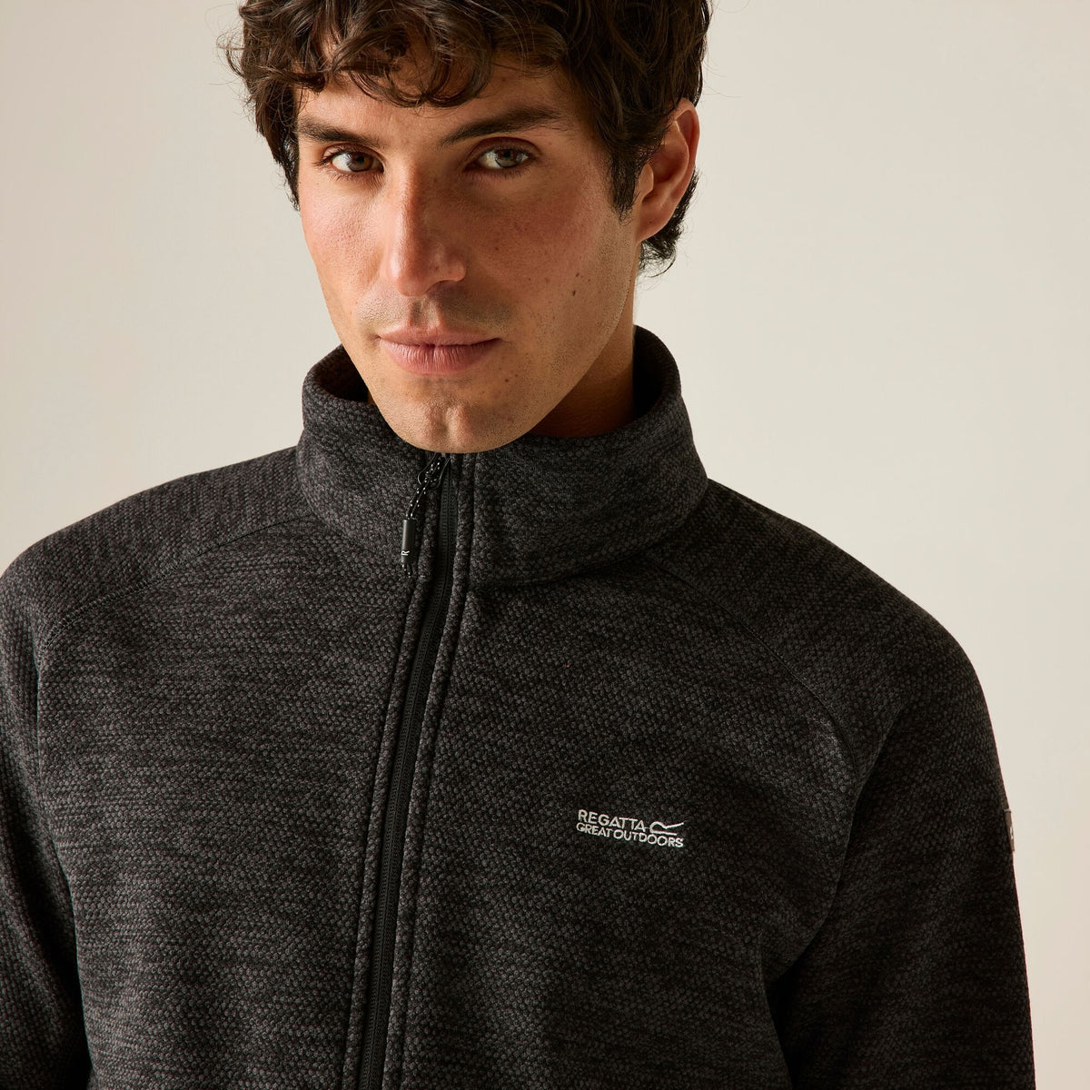 Black Marl - Pack Shot - Regatta Mens Harrow Full Zip Fleece Jacket