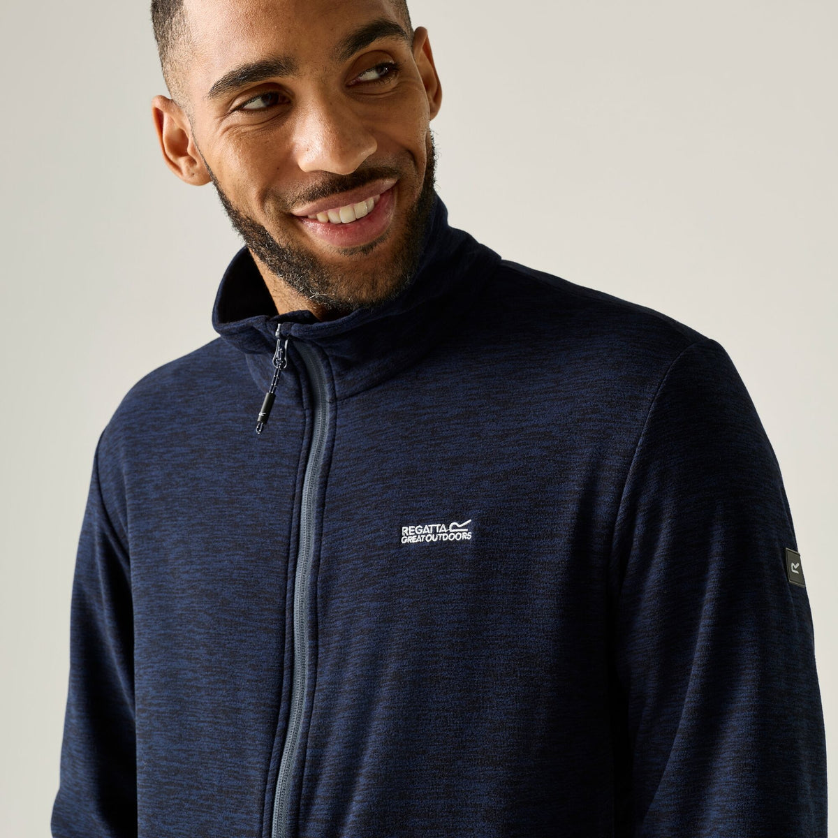Navy Marl - Pack Shot - Regatta Mens Harrow Full Zip Fleece Jacket