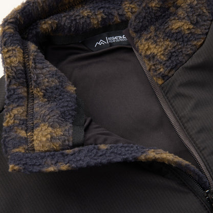 Black - Pack Shot - Regatta Mens Printed Textured Fleece Jacket
