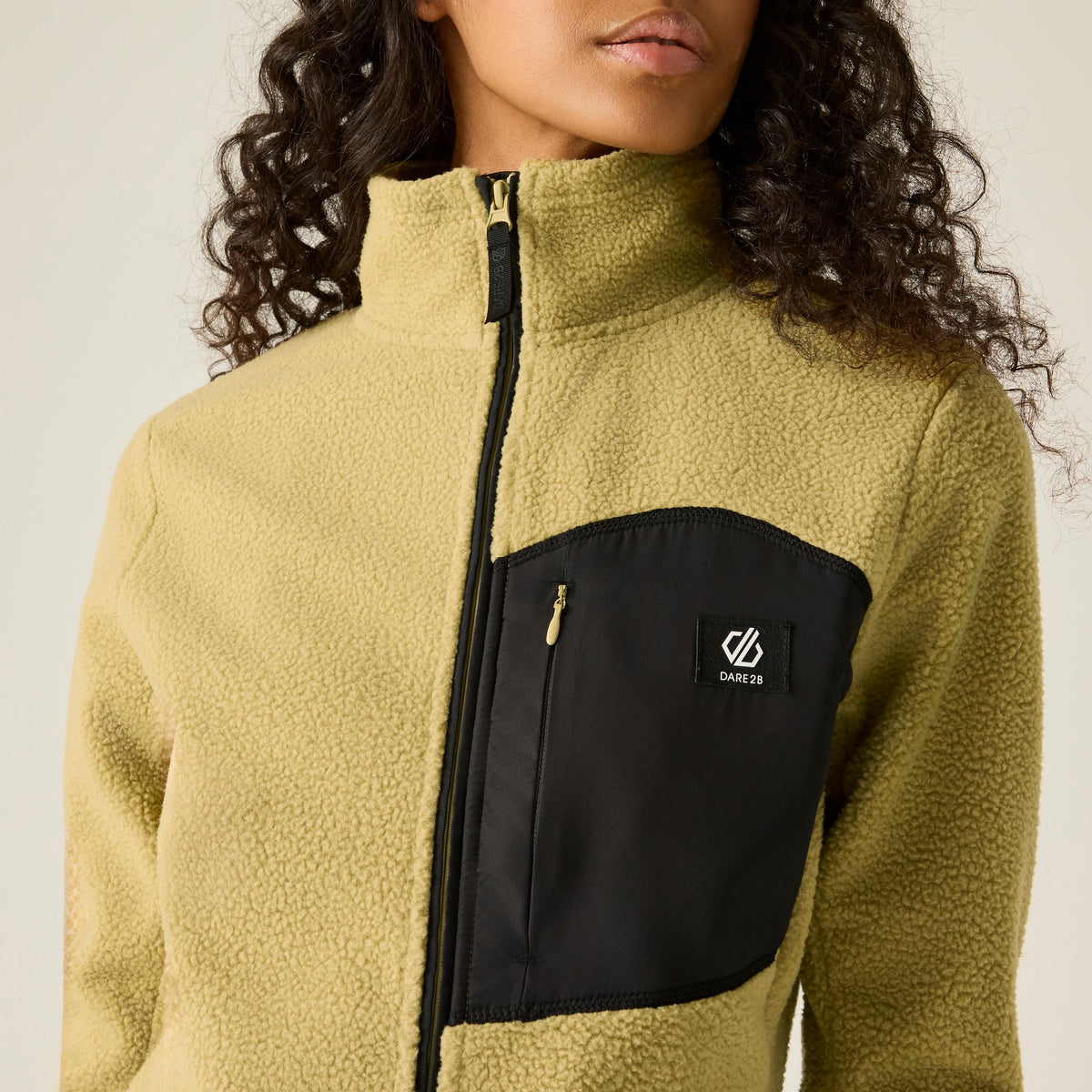Desert Beige - Close up - Dare 2B Womens-Ladies Excursion Fleece Jacket