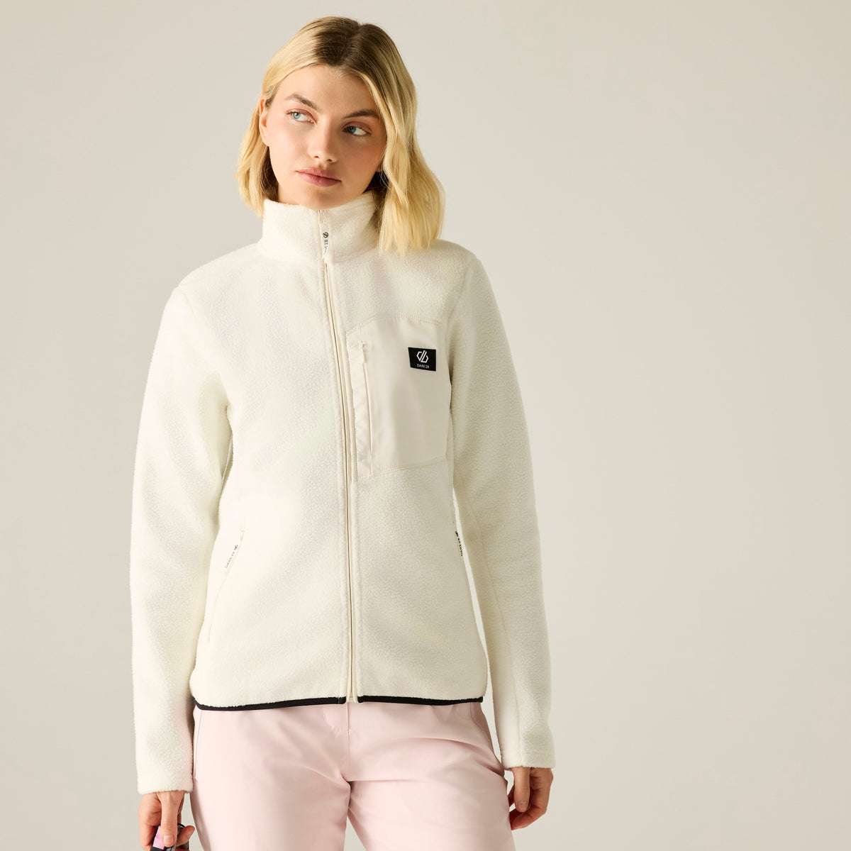 Egret - Pack Shot - Dare 2B Womens-Ladies Excursion Fleece Jacket