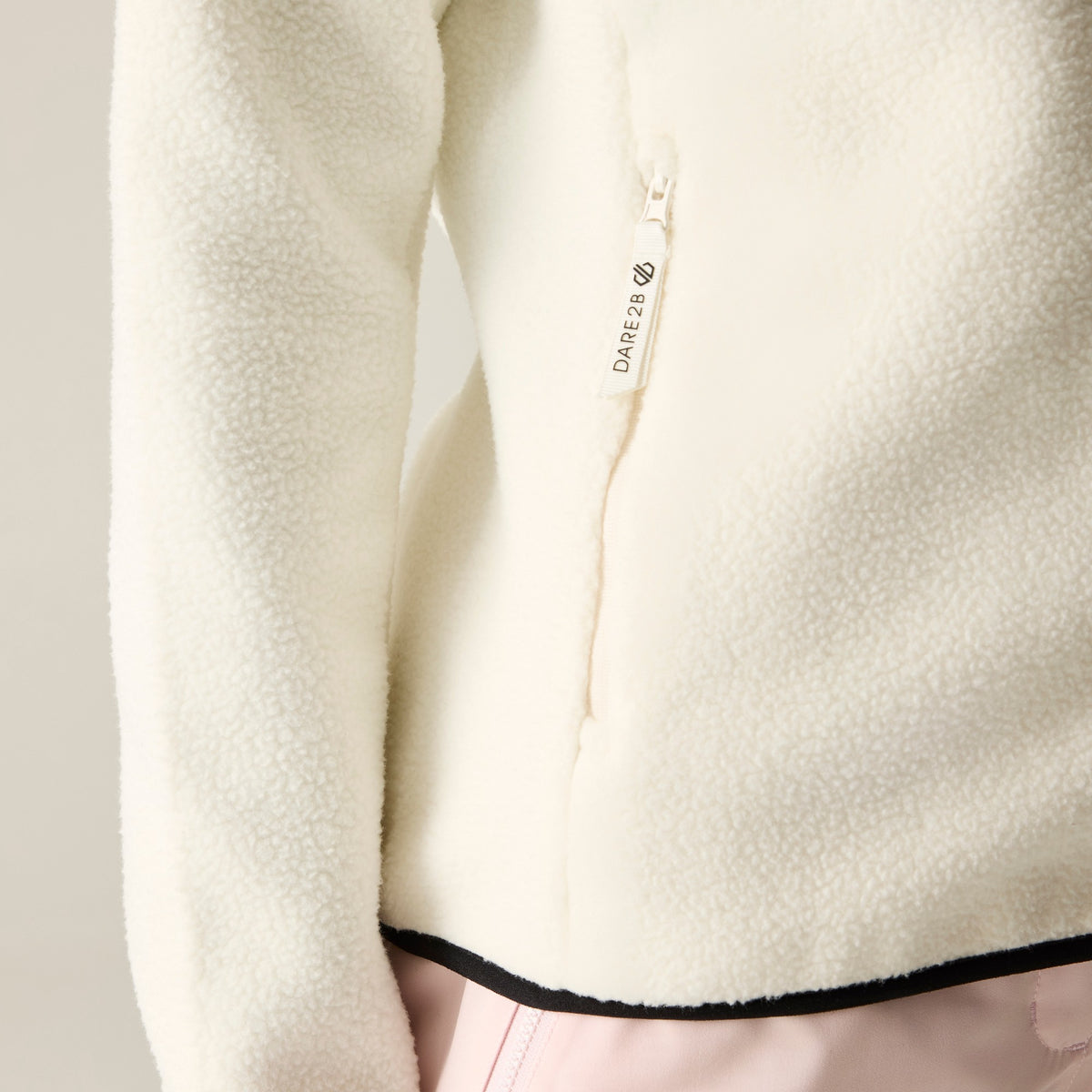 Egret - Close up - Dare 2B Womens-Ladies Excursion Fleece Jacket