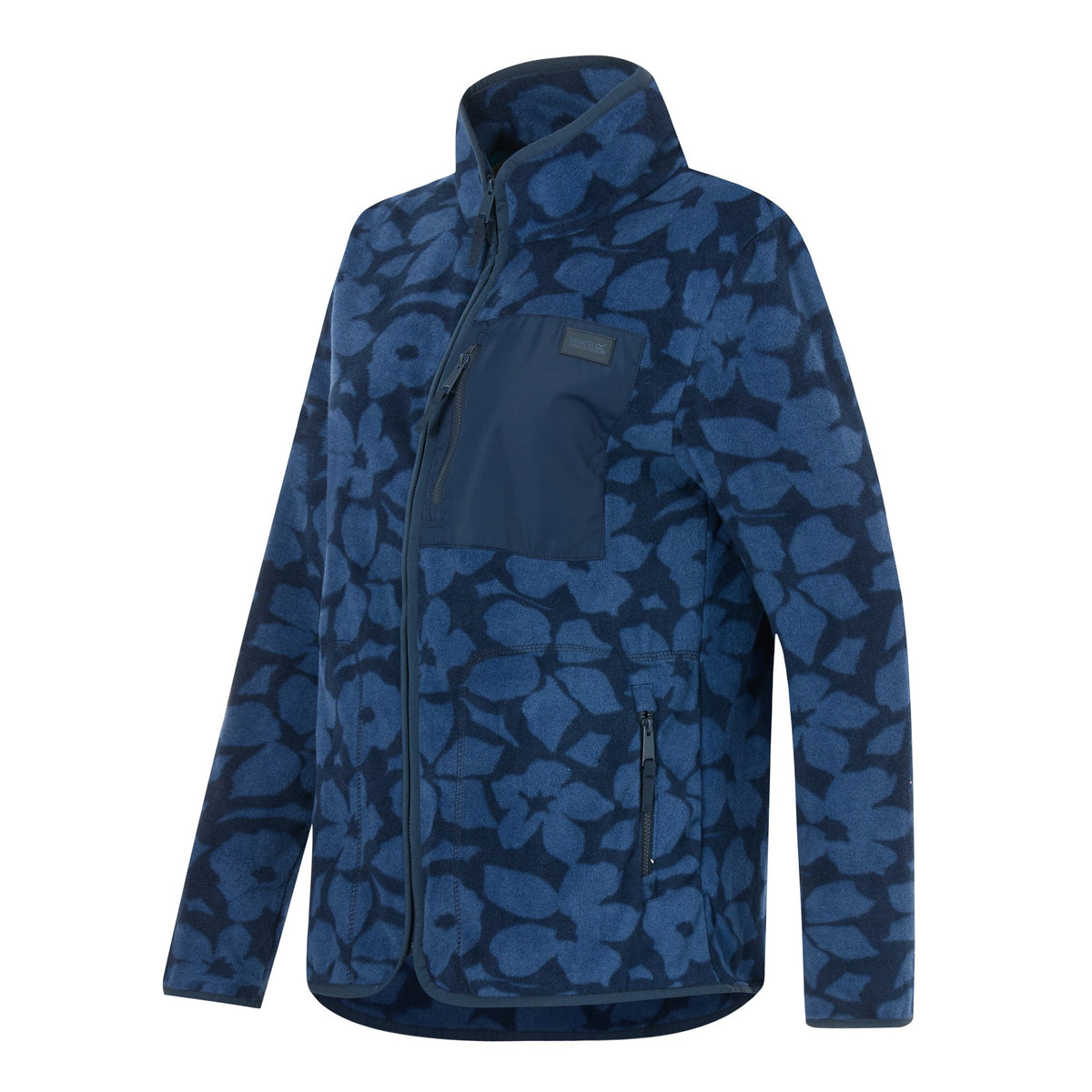 Navy - Side - Regatta Womens-Ladies Frankie Shadow Flower Full Zip Fleece Jacket