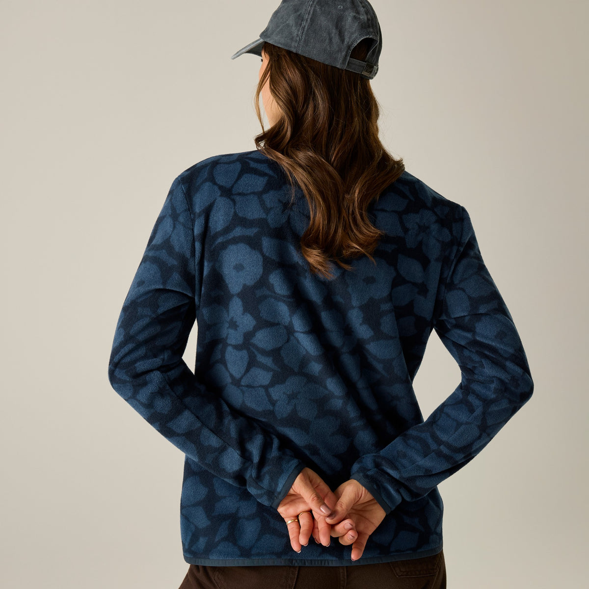 Navy - Pack Shot - Regatta Womens-Ladies Frankie Shadow Flower Full Zip Fleece Jacket