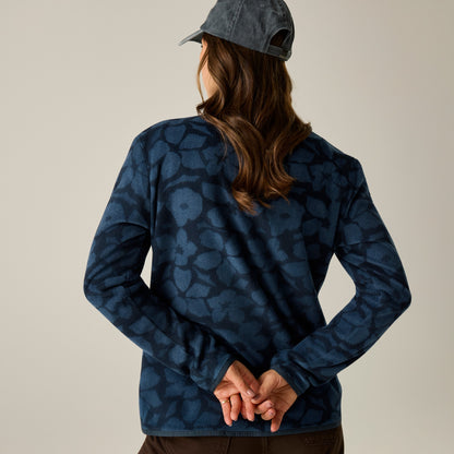 Navy - Pack Shot - Regatta Womens-Ladies Frankie Shadow Flower Full Zip Fleece Jacket