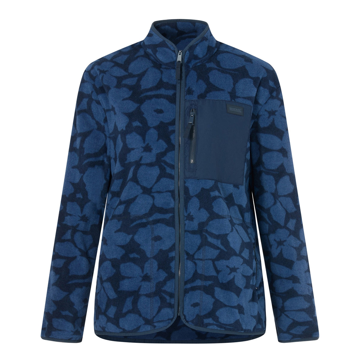 Navy - Front - Regatta Womens-Ladies Frankie Shadow Flower Full Zip Fleece Jacket