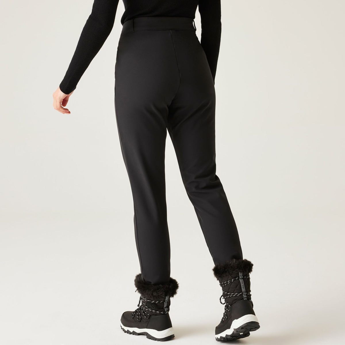 Black - Close up - Dare 2B Womens-Ladies Sleek IV Softshell Trousers