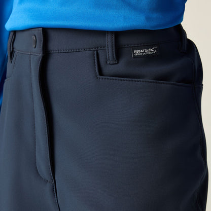 Navy - Close up - Regatta Childrens-Kids Softshell Trousers
