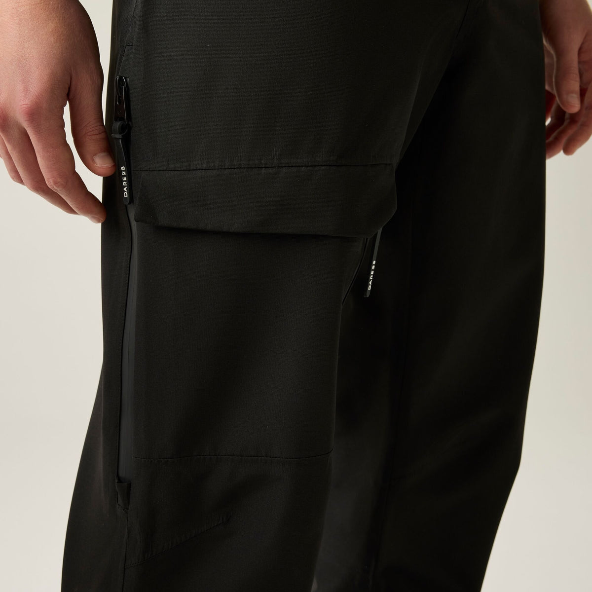 Black - Close up - Dare 2B Mens Altitude Guard 3 Layer Ski Trousers