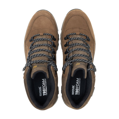 Brown - Lifestyle - Regatta Mens Bayton Leather Mid Cut Walking Boots