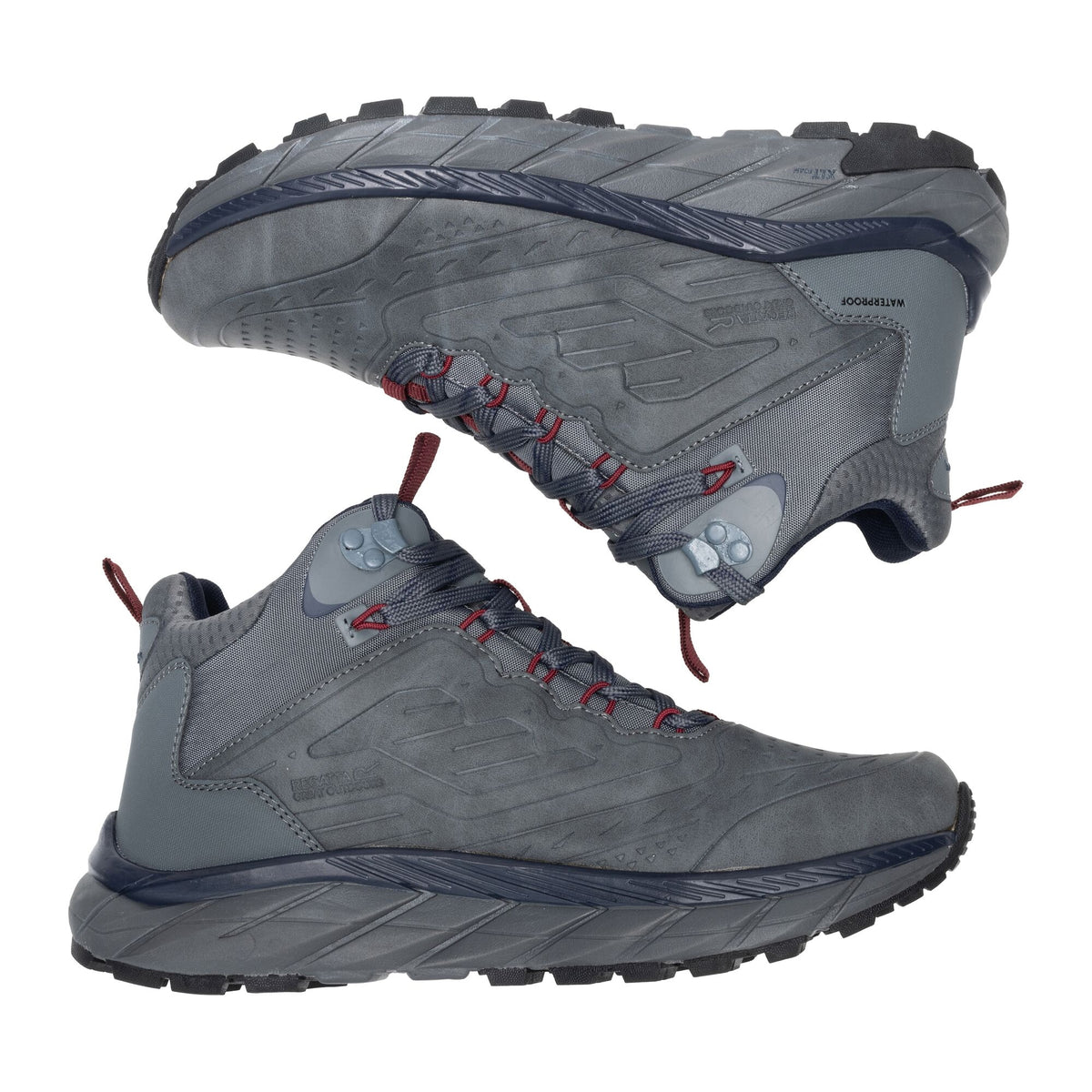 Granite-Navy - Close up - Regatta Mens Derino Mid Cut Walking Boots