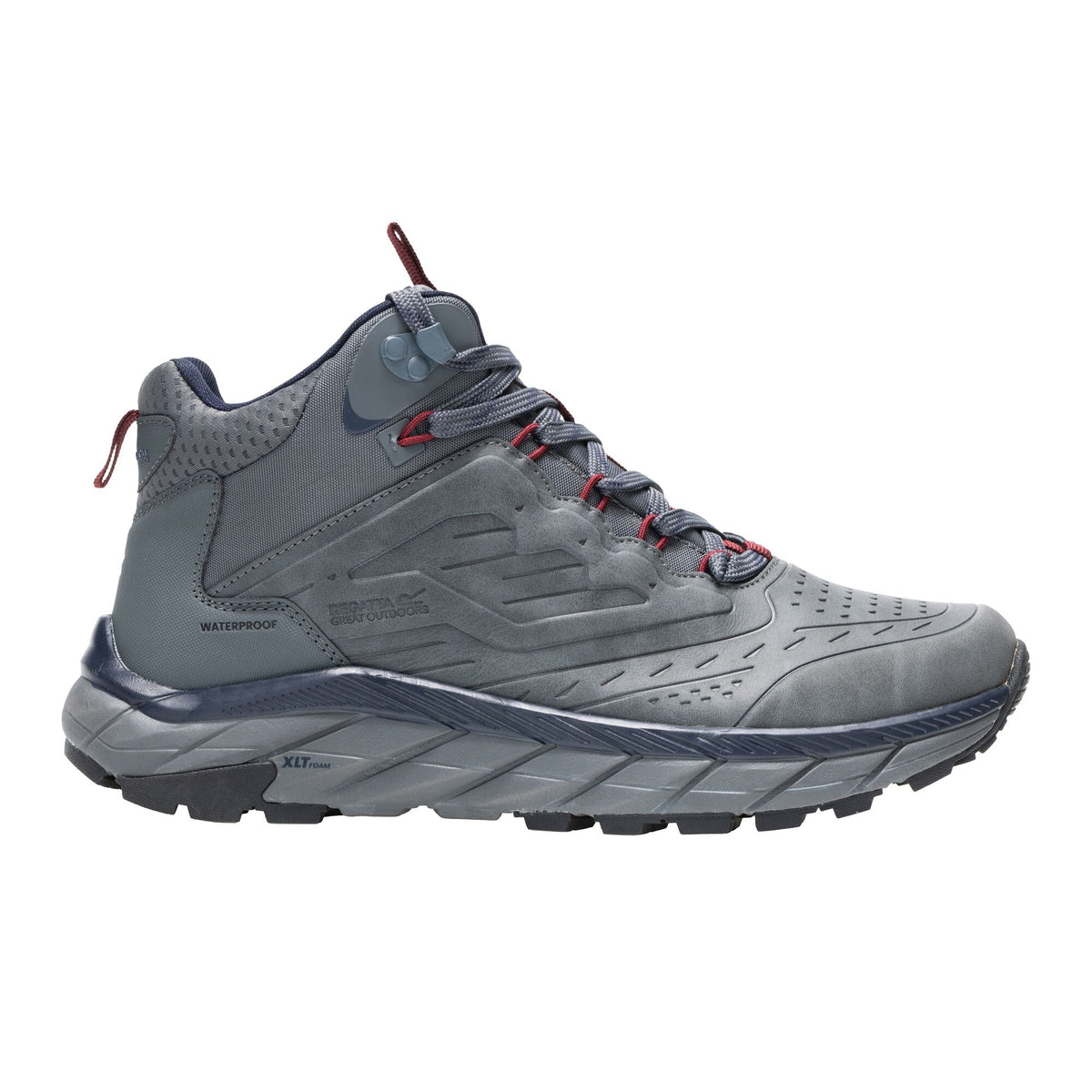 Granite-Navy - Front - Regatta Mens Derino Mid Cut Walking Boots