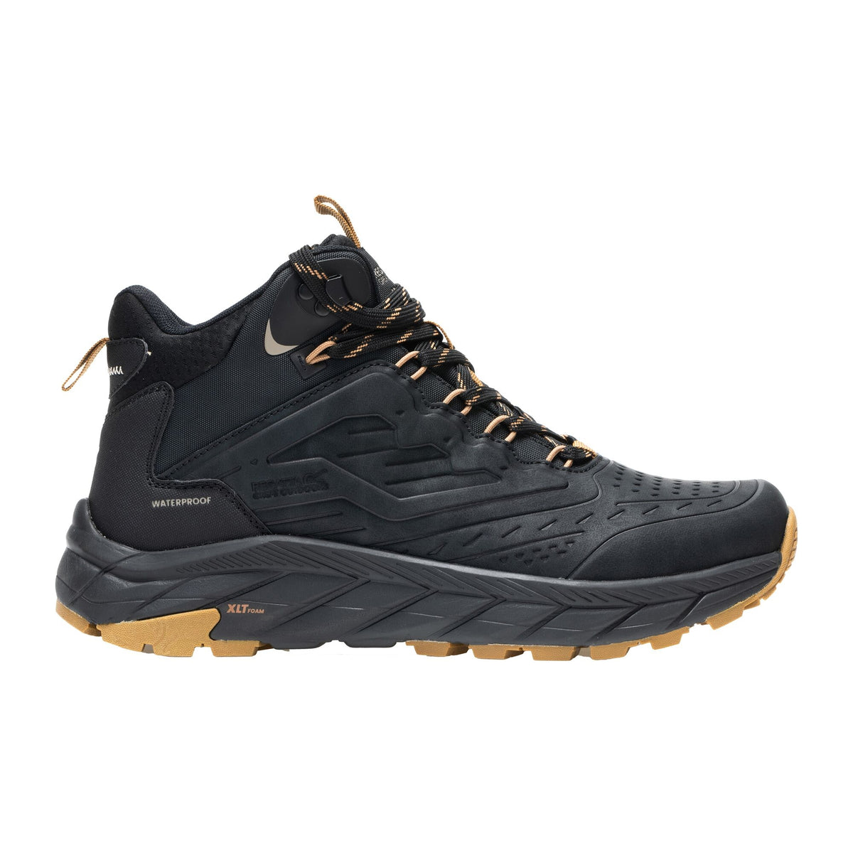 Black-Rubber - Front - Regatta Mens Derino Mid Cut Walking Boots