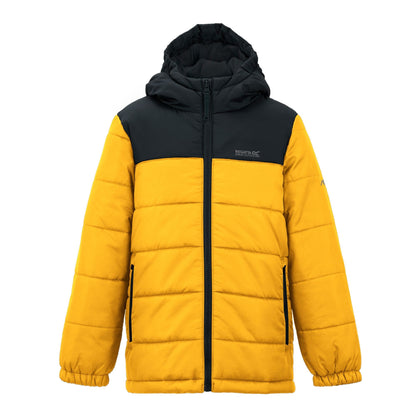 Black-Mustard - Front - Regatta Childrens-Kids Lofthouse Padded Jacket