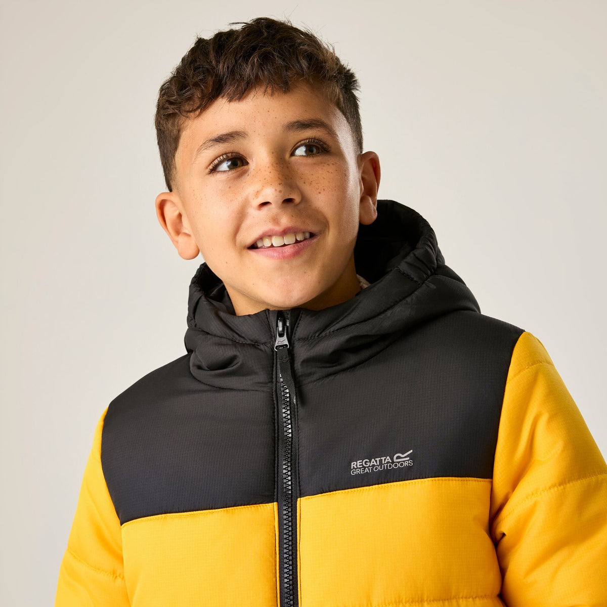 Black-Mustard - Lifestyle - Regatta Childrens-Kids Lofthouse Padded Jacket