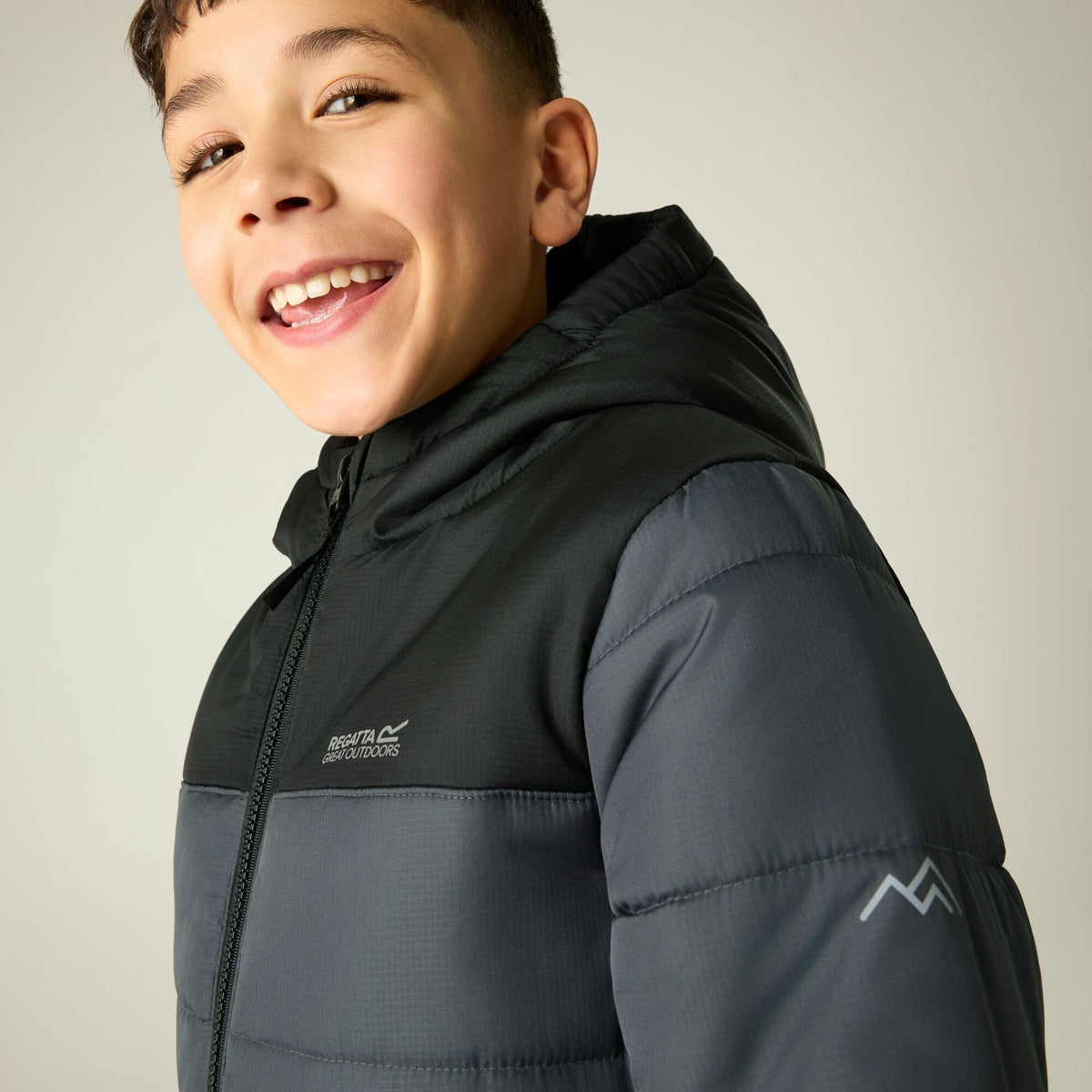 Black-Seal Grey - Pack Shot - Regatta Childrens-Kids Lofthouse Padded Jacket