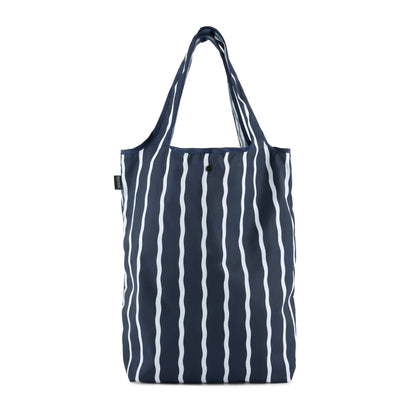 Navy-White - Back - Regatta Wavy Striped Packaway Shopper Bag