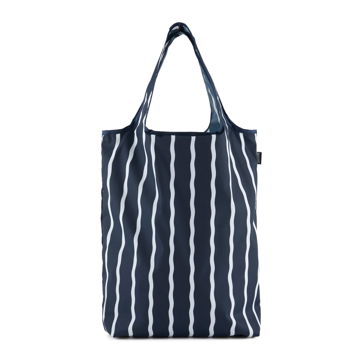Navy-White - Front - Regatta Wavy Striped Packaway Shopper Bag