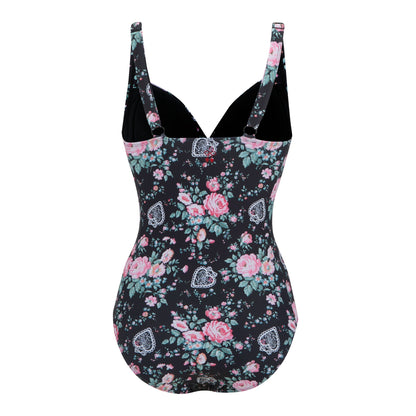Black - Back - Regatta Womens-Ladies Cath Kidston Hackney Rose One Piece Swimsuit