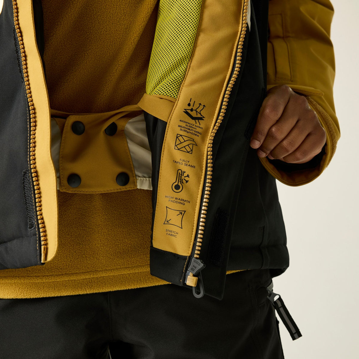 Wood Brown - Pack Shot - Dare 2B Childrens-Kids Send It II Ski Jacket