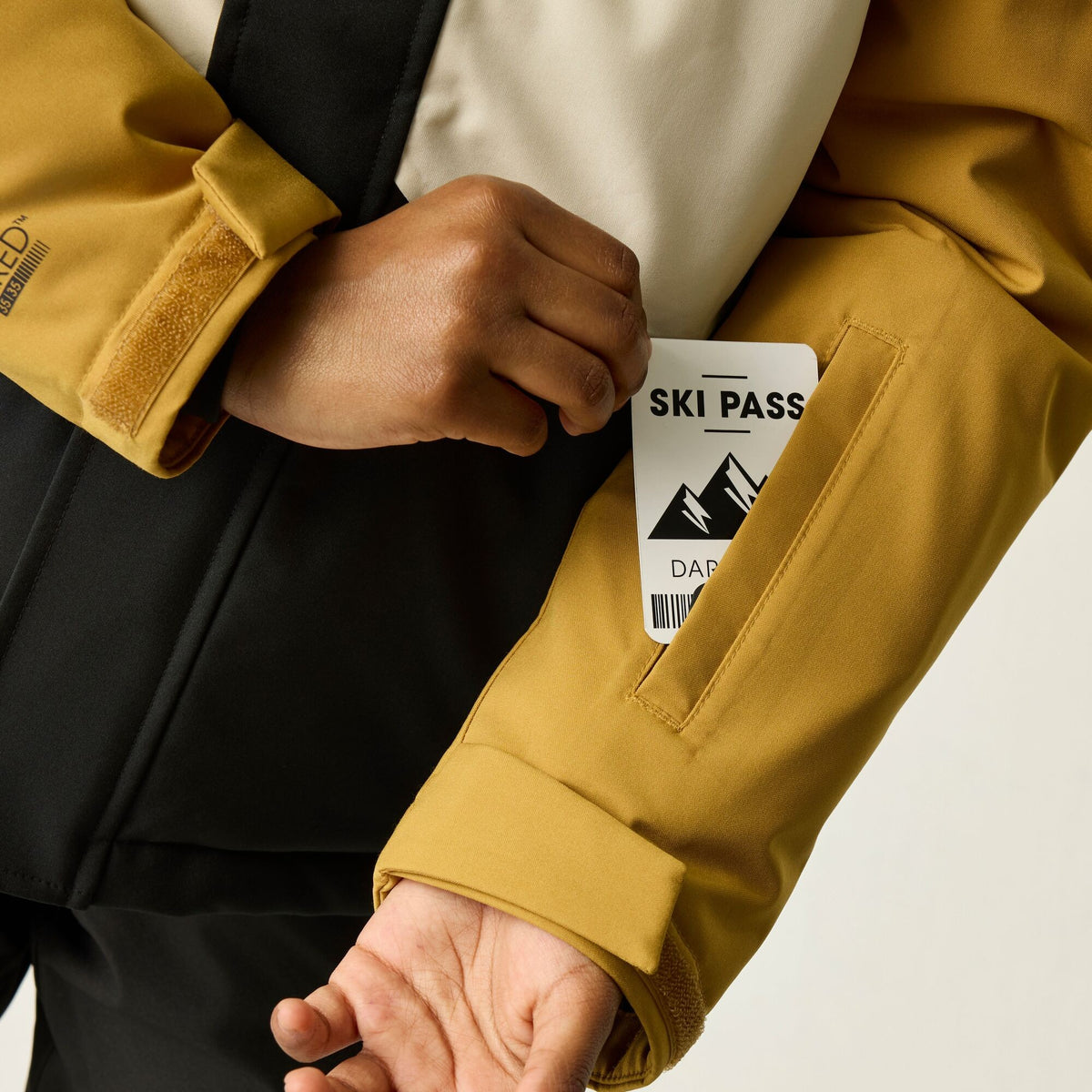 Wood Brown - Close up - Dare 2B Childrens-Kids Send It II Ski Jacket