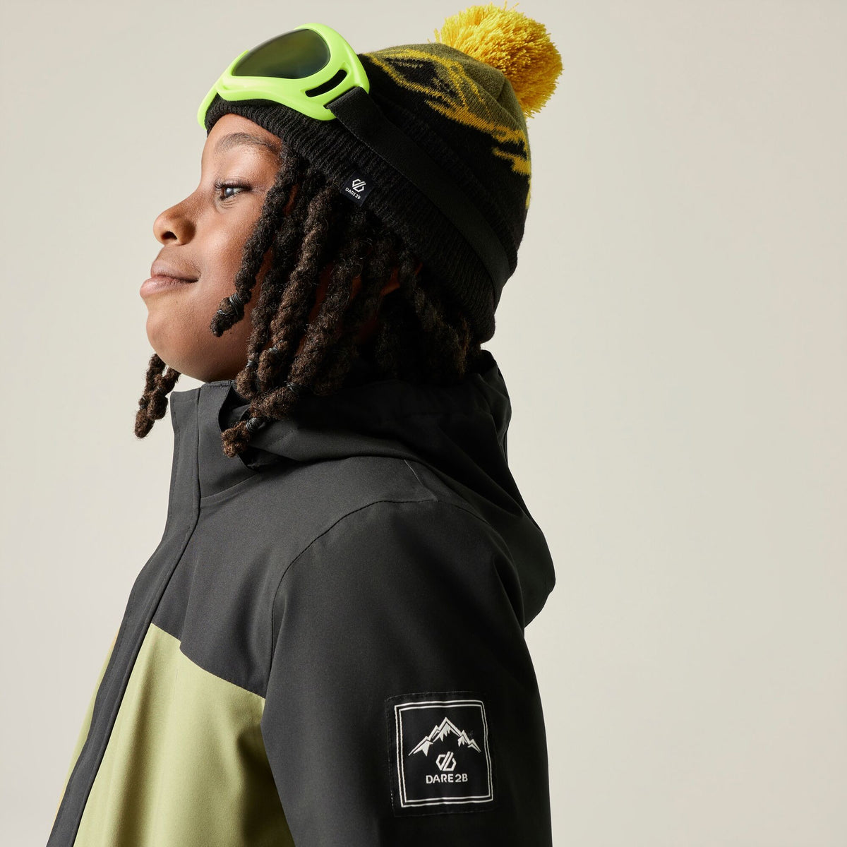 Martini Olive - Close up - Dare 2B Childrens-Kids Send It II Ski Jacket