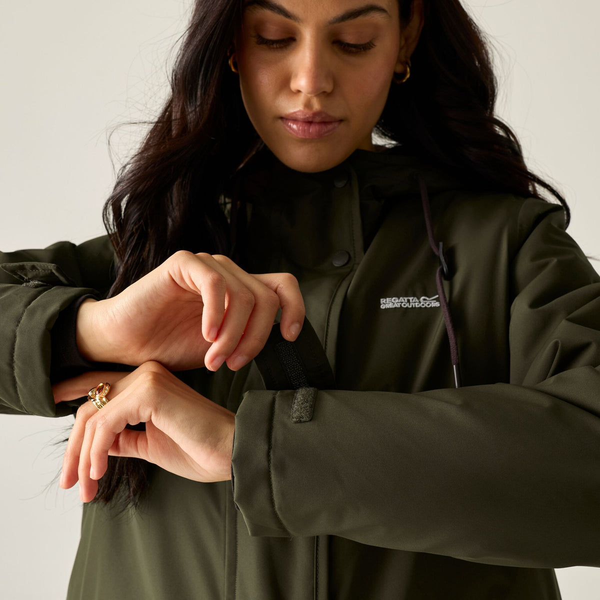 Brown Shadow-Eccentric Purple - Close up - Regatta Womens-Ladies Orla Kiely Insulated Waterproof Jacket