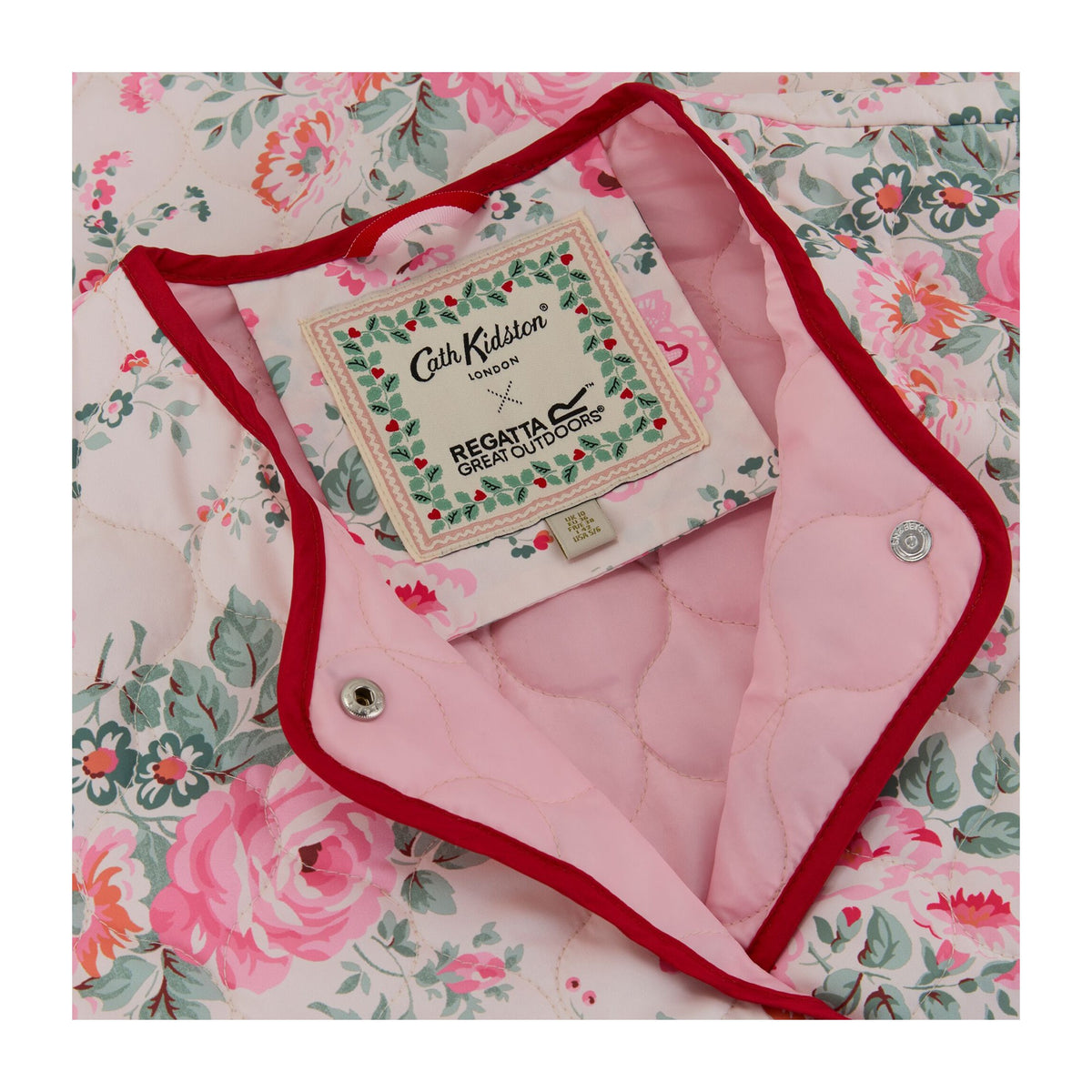 Cream - Pack Shot - Regatta Womens-Ladies Cath Kidston Hackney Rose Quilted Padded Jacket