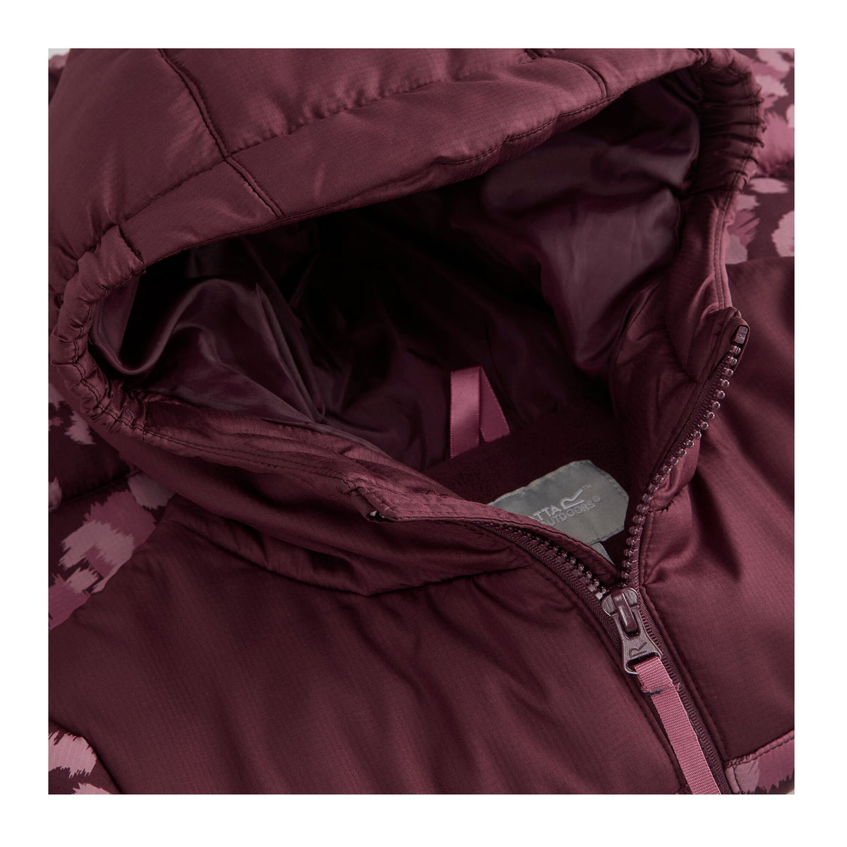 Fig-Violet - Pack Shot - Regatta Childrens-Kids Lofthouse Leopard Print Padded Jacket