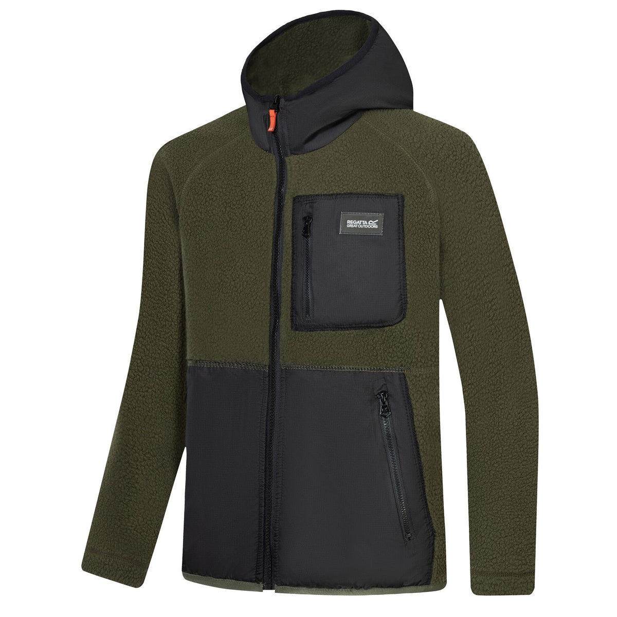 Dark Khaki-Black - Side - Regatta Childrens-Kids Munro Hybrid Jacket