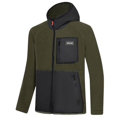 Dark Khaki-Black - Side - Regatta Childrens-Kids Munro Hybrid Jacket