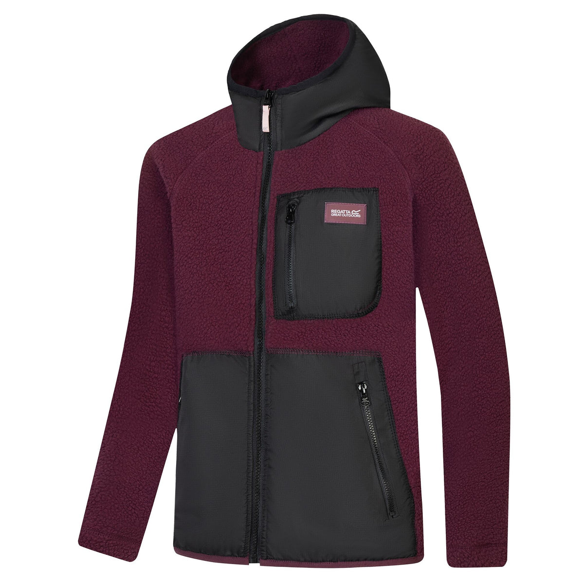 Fig-Black - Side - Regatta Childrens-Kids Munro Hybrid Jacket