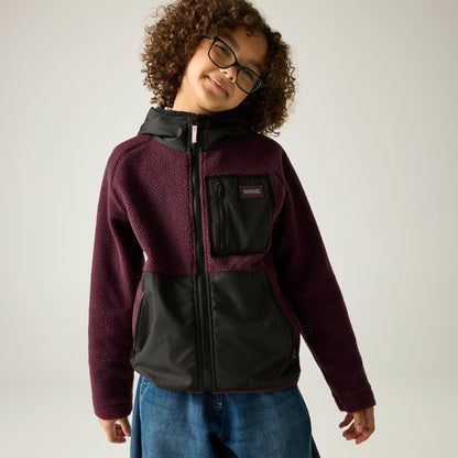 Fig-Black - Pack Shot - Regatta Childrens-Kids Munro Hybrid Jacket