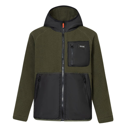 Dark Khaki-Black - Front - Regatta Childrens-Kids Munro Hybrid Jacket