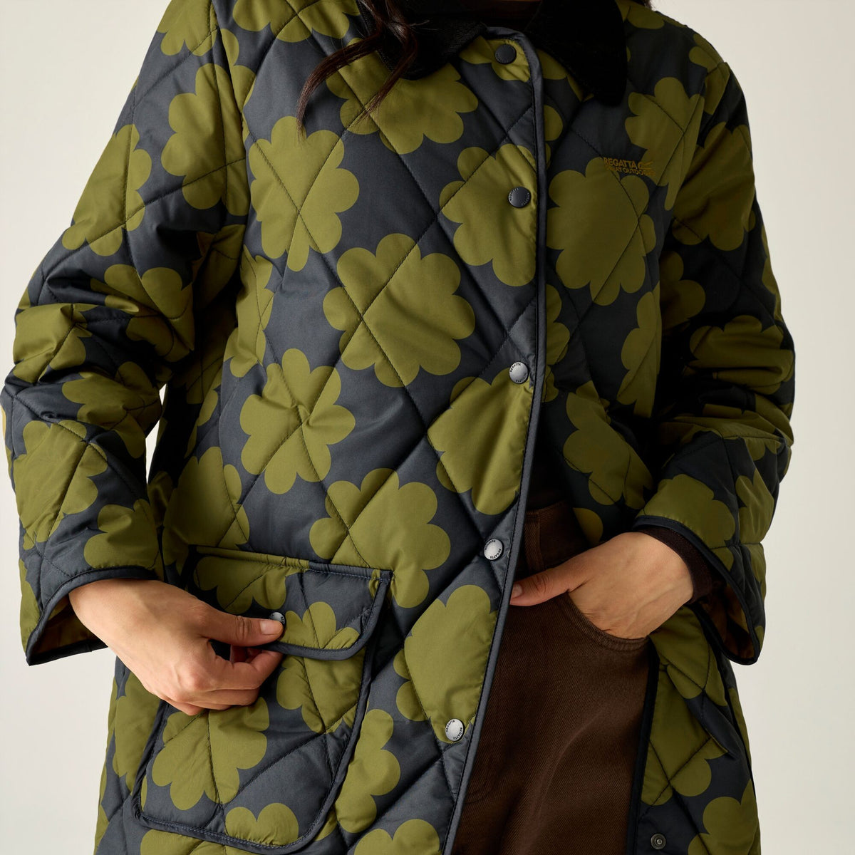Olive - Lifestyle - Regatta Womens-Ladies Sun Daisy Quilted Mid Length Jacket