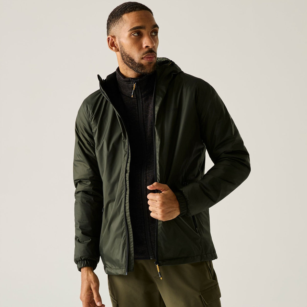 Dark Khaki - Pack Shot - Regatta Mens Kybre Fleece Lined Jacket