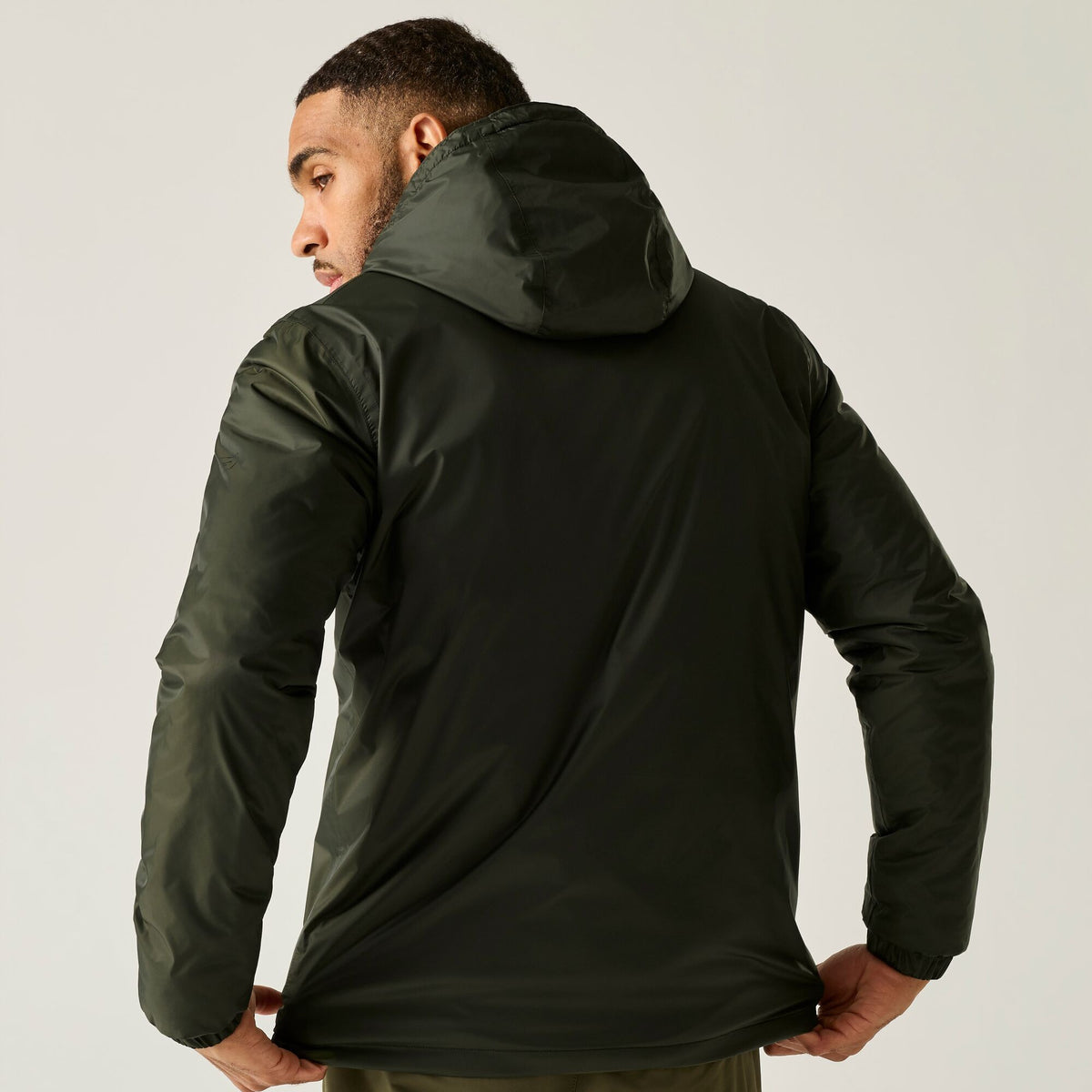 Dark Khaki - Close up - Regatta Mens Kybre Fleece Lined Jacket